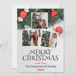 Elegant God jul Family Photo Collage Julkort