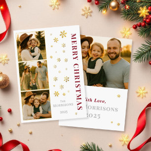 Elegant God jul Family Photo Snowflake Julkort