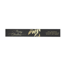 Elegant God jul Faux Guld Black Botanical