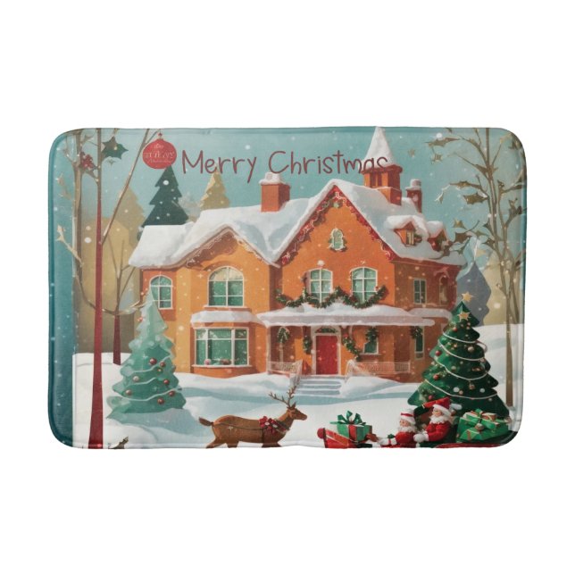 Elegant God jul Festive Bath Mat Badrumsmatta (Framsidan)