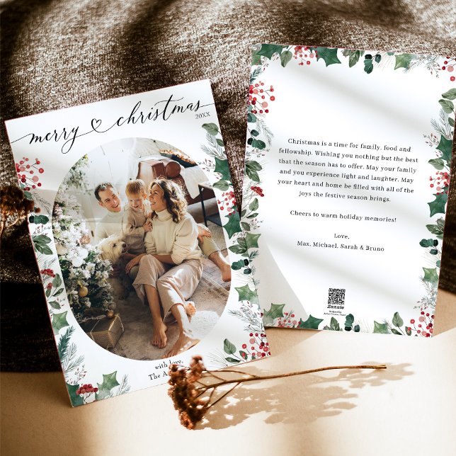 Elegant God jul-fotokort med meddelande (Skapare uppladdad)