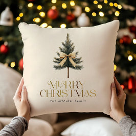 Elegant God jul Gräs Träd Bow-familjen Kudde