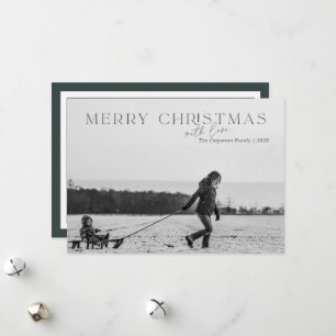 Elegant God jul Grönt 2-fotokort Julkort