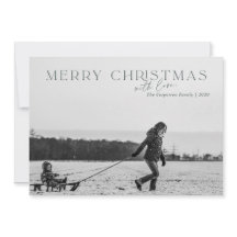 Elegant God jul Grönt-fotokort