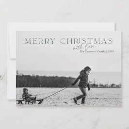 Elegant God jul Grönt-fotokort Julkort