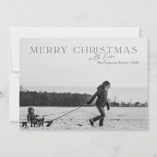 Elegant God jul Grönt-fotokort Julkort