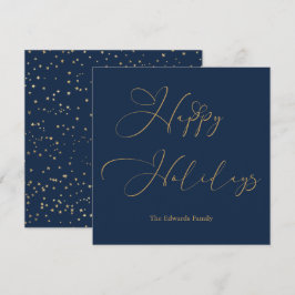 Elegant God Jul Guld Kalligrafi Hjärtan Julkort