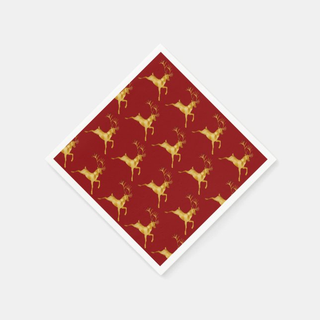 Elegant God jul Guld renar julafton festive Pappersservett (Hörn)