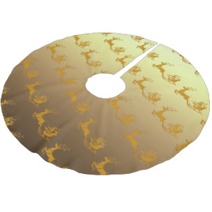 Elegant God jul Guld Santa Hjort julafton patte Julgransmatta Borstad Polyester
