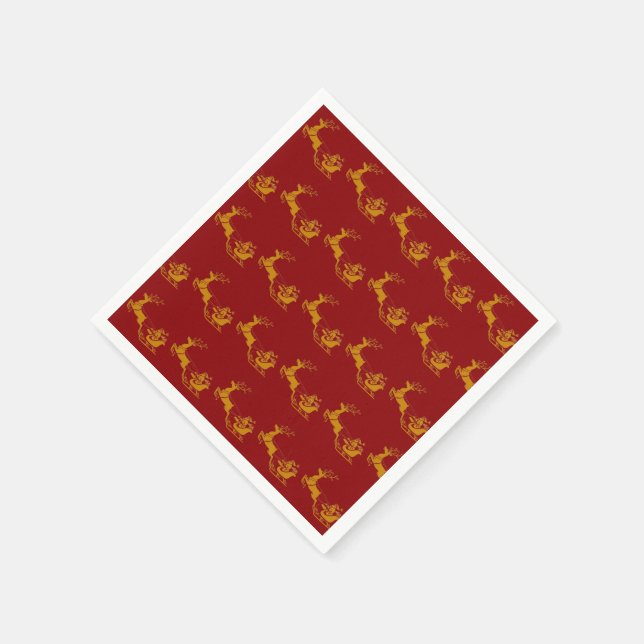 Elegant God jul Guld Santa sled hjort julafton Pappersservett (Hörn)