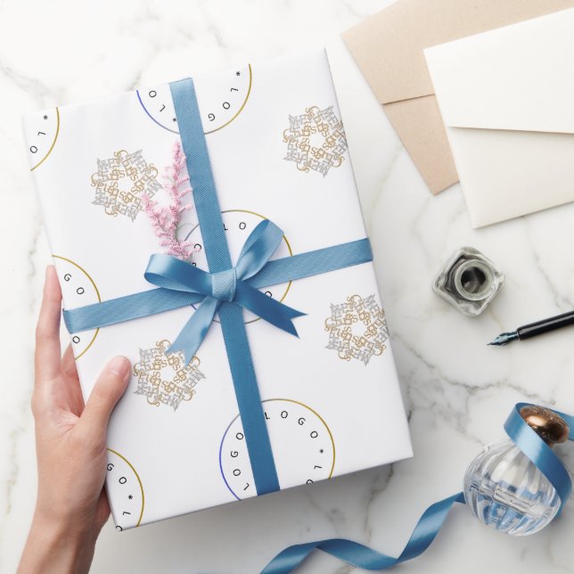 Elegant God Jul Guld & Silver Stjärna & Logo Presentpapper (Gifting)