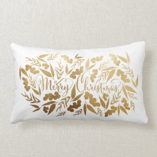 Elegant God jul Guld White Eucalyptus Lumbarkudde