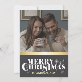 Elegant, God jul hälsning med foto Julkort