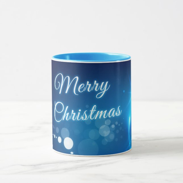 Elegant God jul Helgdag Julafton Blue Coffee Mugg (Center)