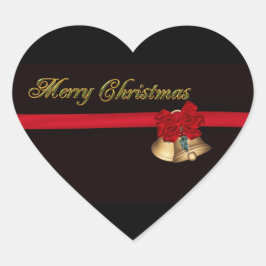 Elegant God jul Hjärtformat Klistermärke
