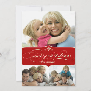 Elegant God Jul Holiday Familj Foto Kort
