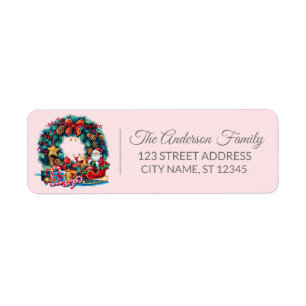 Elegant God jul Holly Wandeans Rosa Returadress Etikett