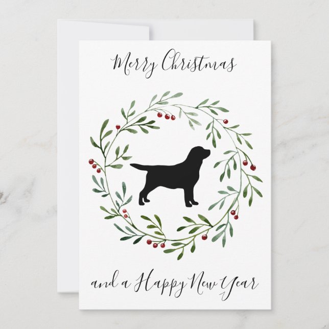 Elegant God jul Hund Julfest Inbjudningar (Framsida)