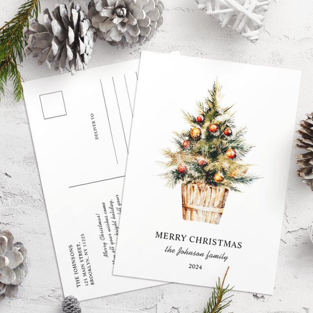 Elegant God Jul Julgran Icke Foto Vykort (Skapare uppladdad)