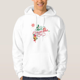 Elegant "God jul" Kalligrafi T-Shirt med Hoodie