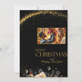 Elegant God jul-kort med familjefoto Inbjudningar