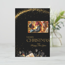 Elegant God jul-kort med familjefoto Inbjudningar