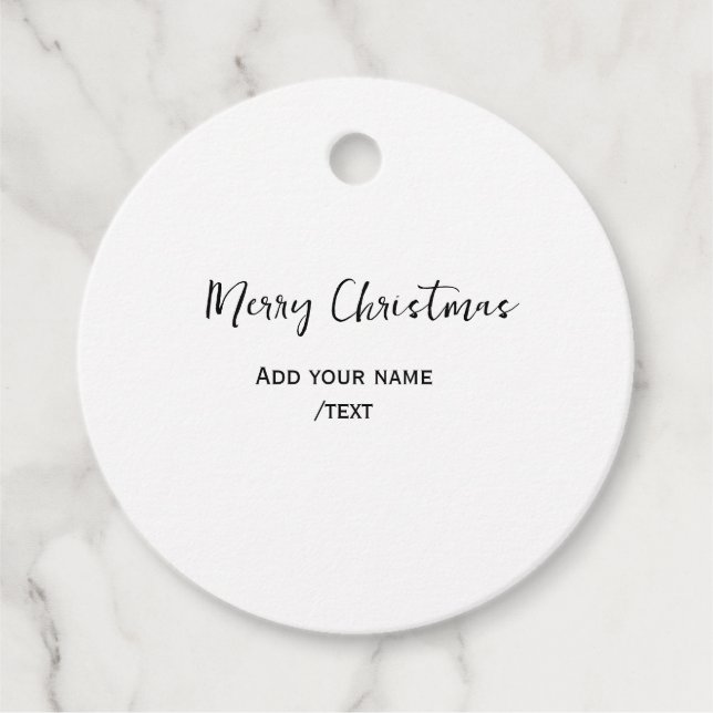 Elegant god jul lägger till text modern enkel gåvor etiketter (Framsida)