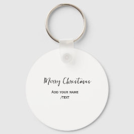 Elegant god jul lägger till text modern enkel nyckelring