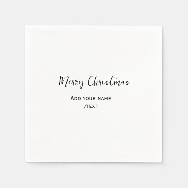 Elegant god jul lägger till text modern enkel pappersservett (Framsidan)