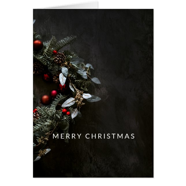 Elegant, God jul med minimal utandning Hälsningskort (Framsidan)