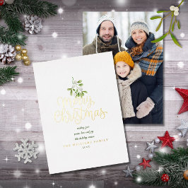 Elegant God jul Mistletoe Photo Guld
