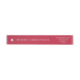 Elegant God jul Modern Custom Name Red Etikettband