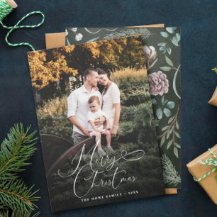 Elegant God jul Modern Photo Gräs Cone Julkort