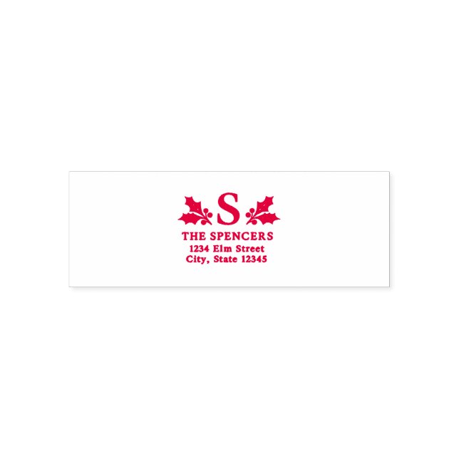 Elegant God Jul Monogram Självfärgande Stämpel (Design)