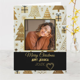 Elegant God jul Moster Black och Guld Photo Kort