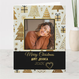 Elegant God jul Moster Black och Guld Photo Kort