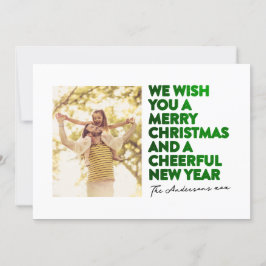 ELEGANT GOD JUL & NY YEAR FAUX GRÖNT FOIL JULKORT