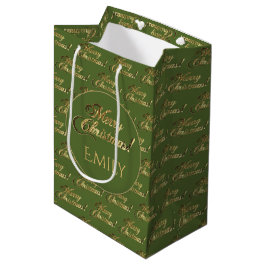 Elegant god jul Oliv grönt Guld-skript