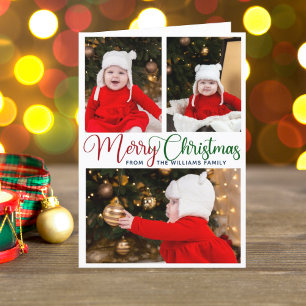 Elegant God jul Photo Cute Colorful Script Helgkort