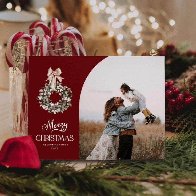 Elegant God jul Photo Helg Vykort (Elegant Christmas Photo Post Card)