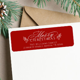 Elegant God jul Red Returadress Returadress Etikett