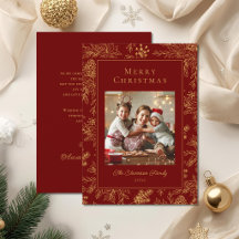 Elegant God Jul Röd Falsk Guld Foto
