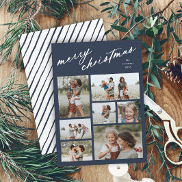 Elegant God jul Script Typografi 7 foto Julkort