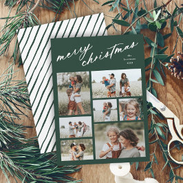 Elegant God jul Script Typografi 7 foto Julkort