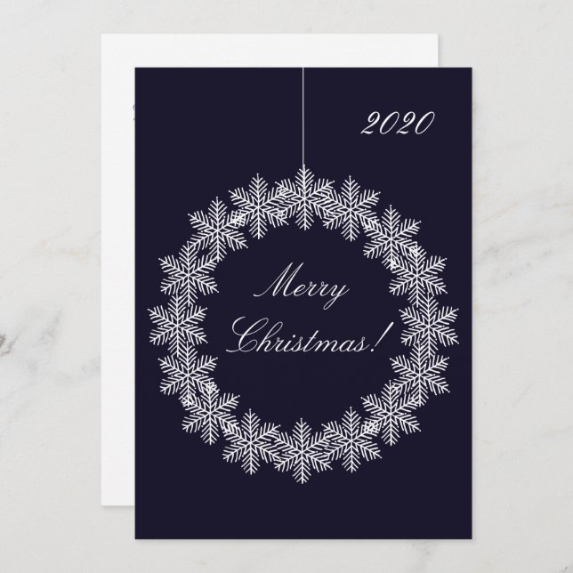 Elegant God jul Snowflake Wandeans Ornament Julkort (Fram/baksida)