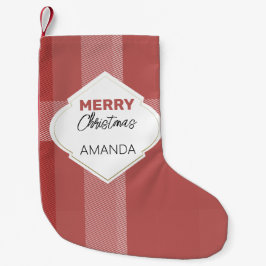 Elegant God jul Tartan Burgundy Liten Julstrumpa