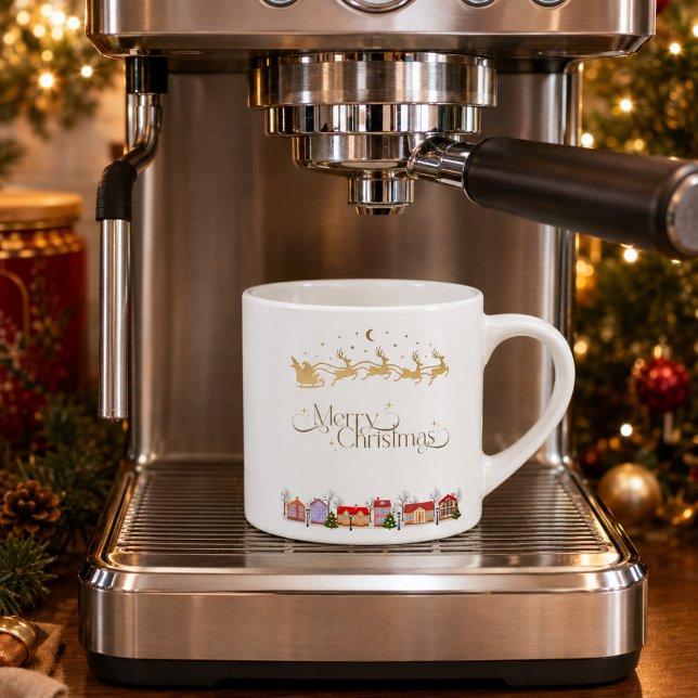 Elegant God Jul Tomte Släde Espresso Kopp Espressomugg (Skapare uppladdad)
