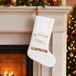 Elegant God Jul Tomte Sleigh By Stock Liten Julstrumpa