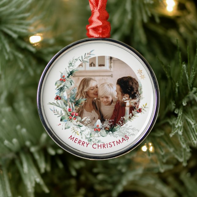 Elegant God jul utandningsfoto Metall Ornamen Julgransprydnad Metall (Träd)