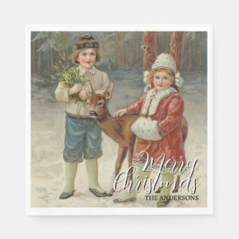 Elegant God jul Winter Children Pappersservett